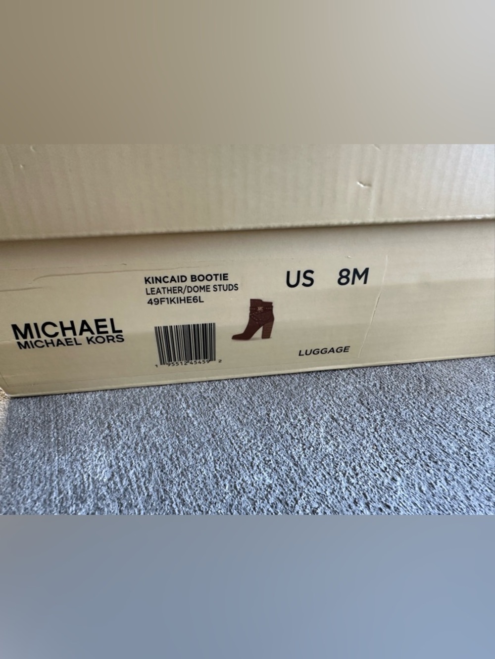 NIB Michael Kors KINCAID ANKLE BOOTIE LEATHER/DOME STUDS BROWN 8M US - Picture 9 of 10